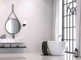 Kinkiet łazienkowy BALI czarny / białe szkło - Nowodvorski Lighting