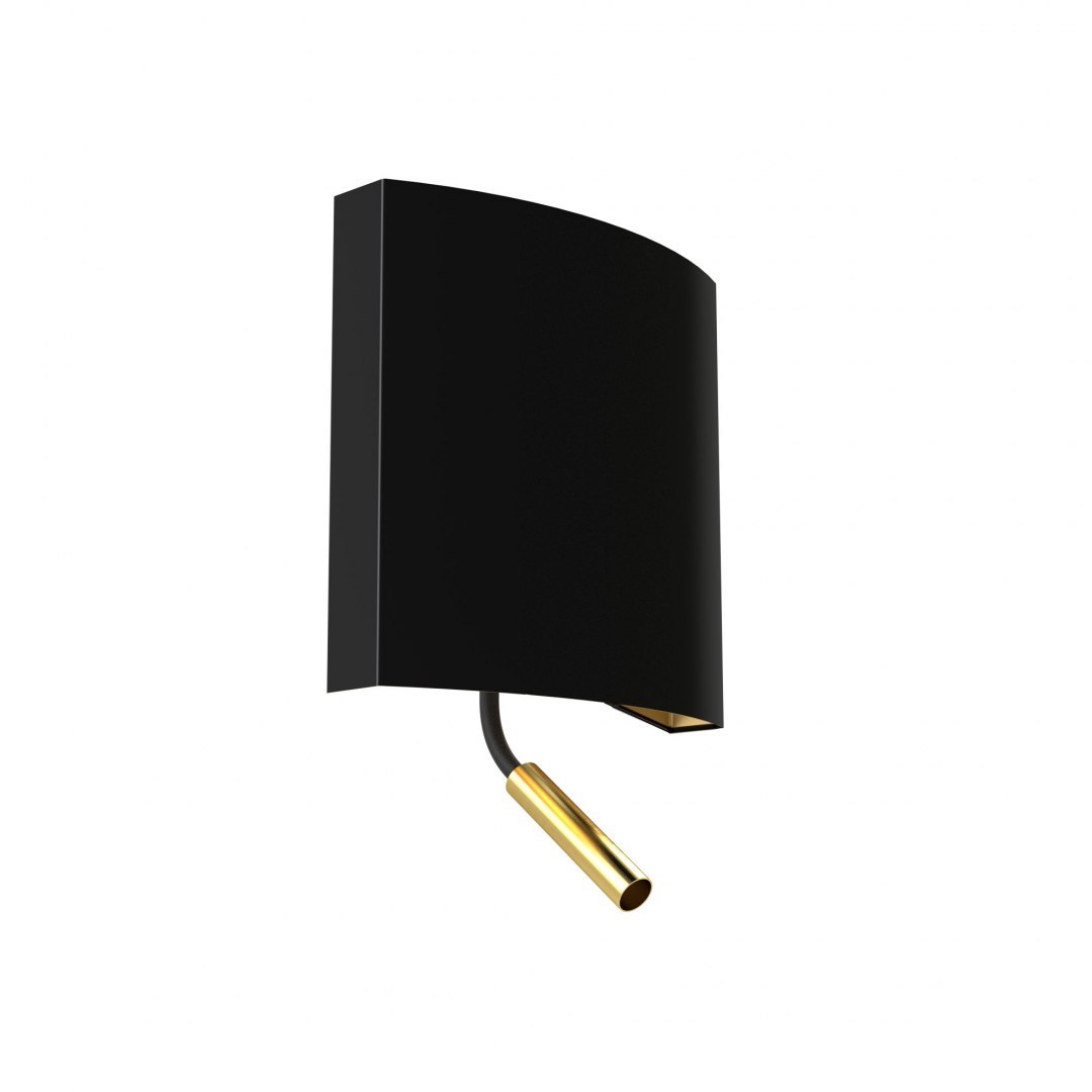 Kinkiet BORDE czarno-złoty z włącznikiem i lampką do czytania - Nowodvorski Lighting
