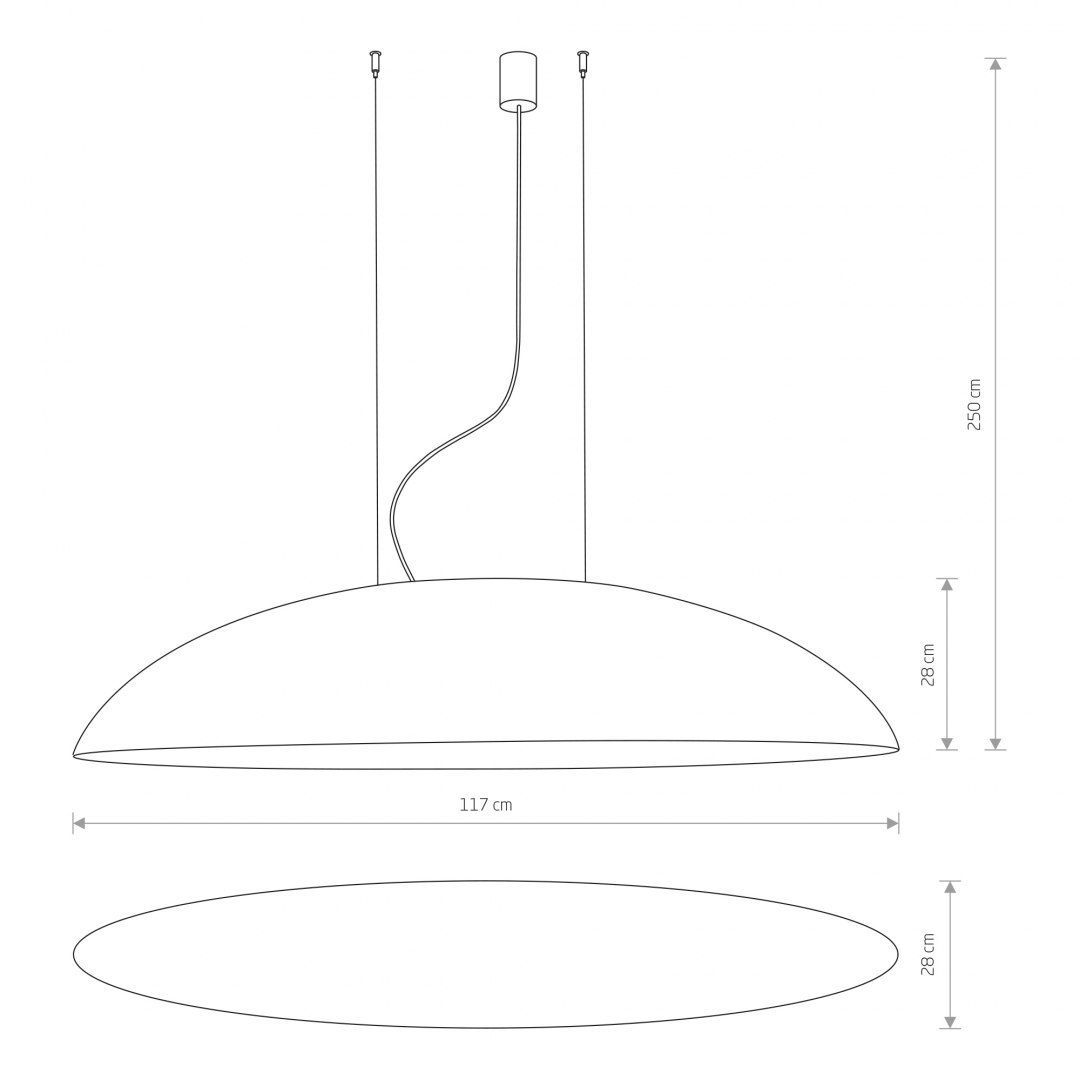 Lampa wisząca CANOE biało-złota eliptyczna owalna duża nad stół - Nowodvorski Lighting