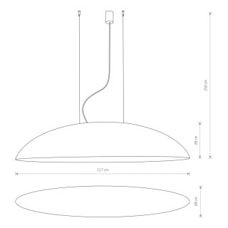 Lampa wisząca CANOE biało-złota eliptyczna owalna duża nad stół - Nowodvorski Lighting