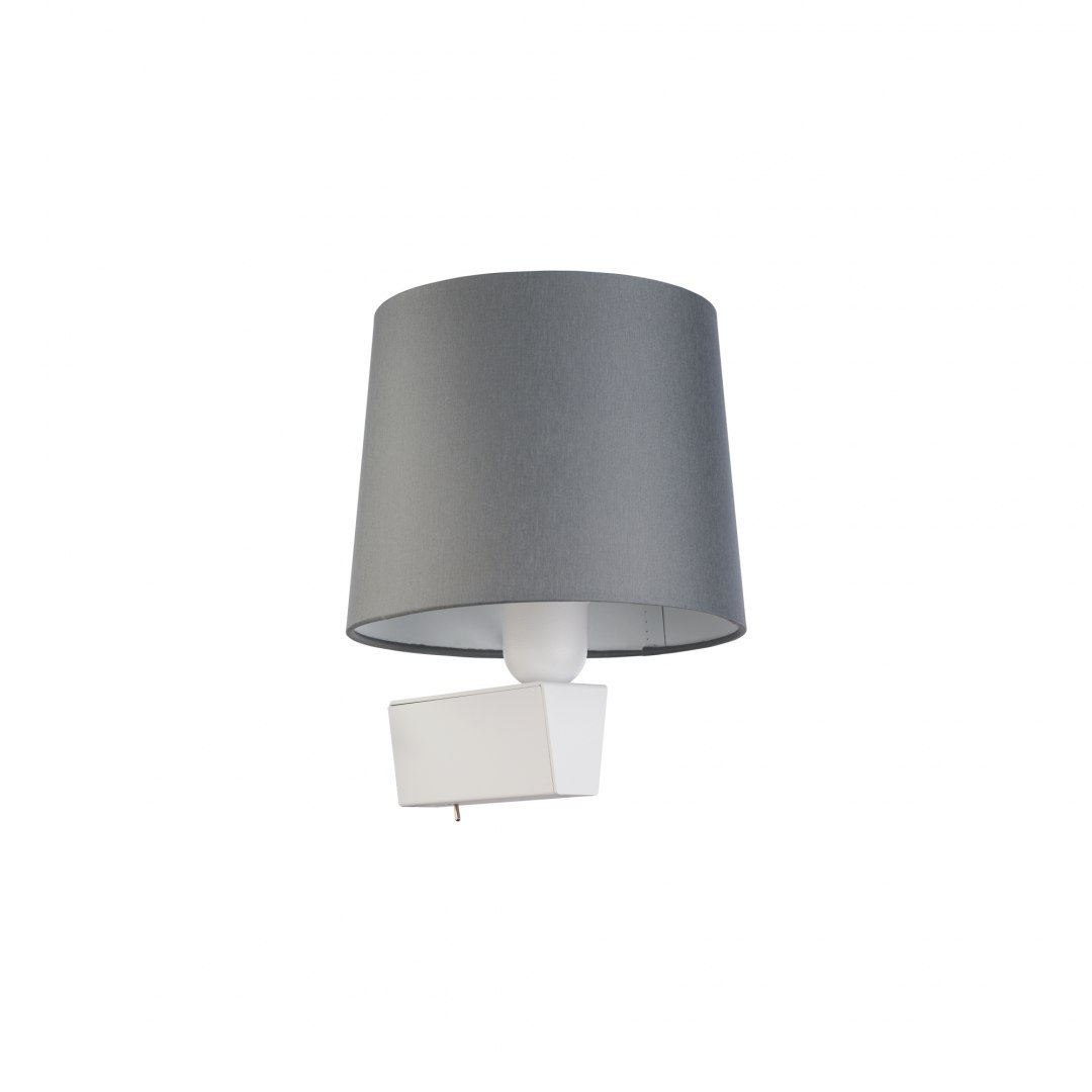 Kinkiet CHILLIN I biało-szary elegancki z abażurem i włącznikiem - Nowodvorski Lighting Kinkiet CHILLIN I biało-szary elegancki z abażurem i włącznikiem - Nowodvorski Lighting
