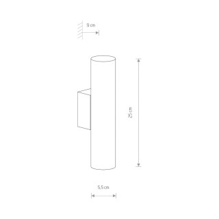 Kinkiet EYE WALL czarna tuba świecąca góra dół - Nowodvorski Lighting