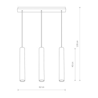 Lampa wisząca EYE III czarna potrójny zwis na listwie - Nowodvorski Lighting