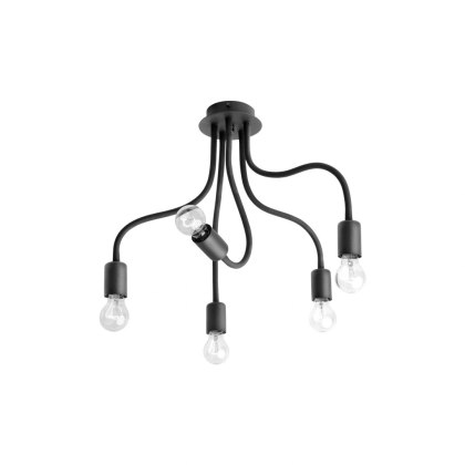 Lampa sufitowa FLEX 5 czarna elastyczne regulowane ramiona styl loft - Nowodvorski Lighting