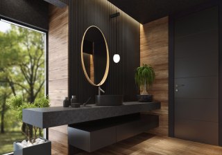 Kinkiet wiszący łazienkowy ICE EGG B czarny / biały klosz - Nowodvorski Lighting