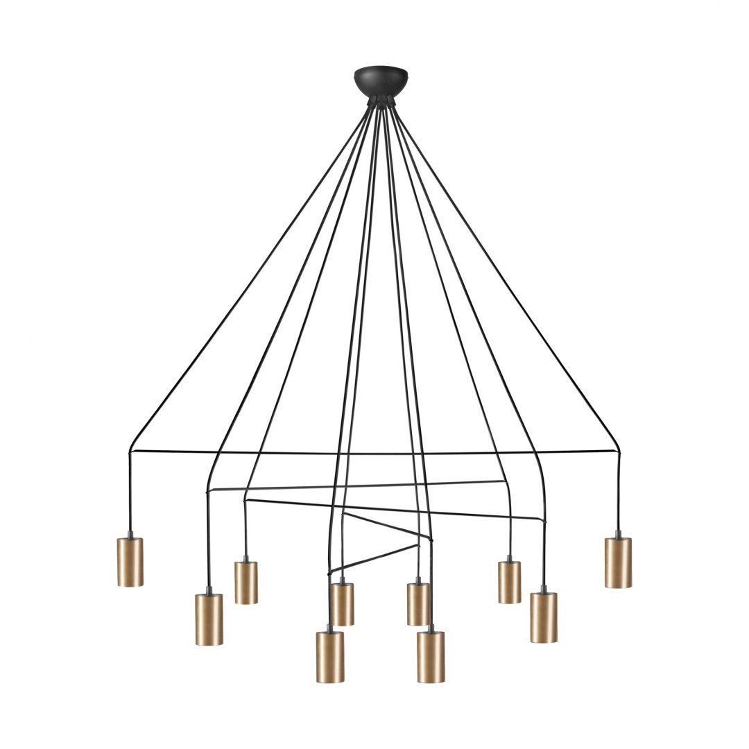 Lampa wisząca IMBRIA 10 punktowa mosiądz do salonu jadalni nad stół - Nowodvorski Lighting