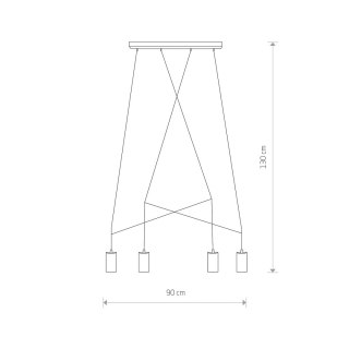 Lampa wisząca IMBRIA 4 punktowa mosiądz zwis nowoczesny listwa - Nowodvorski Lighting