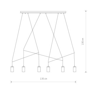 Lampa wisząca IMBRIA 6 punktowa mosiądz zwis nowoczesny listwa - Nowodvorski Lighting