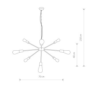 Lampa wisząca ROD 9 czarna loft żarówki patyczak - Nowodvorski Lighting