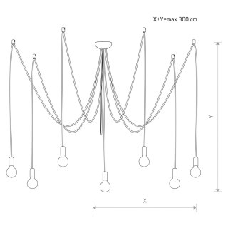 Lampa wisząca SPIDER VII biała loft podwieszana pająk - Nowodvorski Lighting