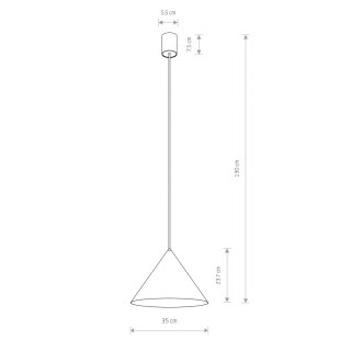 Lampa wisząca ZENITH M czarna stożkowy klosz - Nowodvorski Lighting