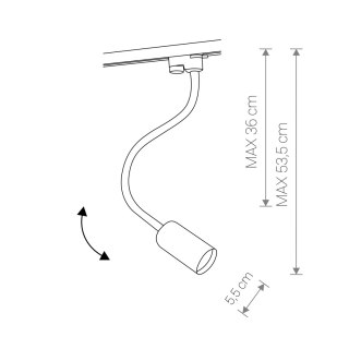 Lampa szynowa reflektor EYE FLEX czarny giętki do systemu szynowego PROFILE - Nowodvorski Lighting