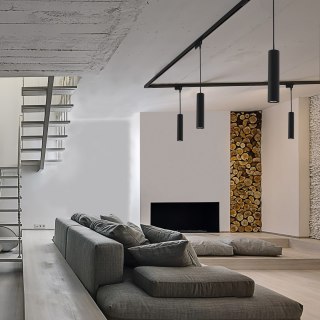 Lampa wisząca na szynę PROFILE EYE czarny zwis tuba system 1-fazowy - Nowodvorski Lighting