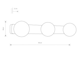 Kinkiet łazienkowy BRAZOS czarny potrójny z kulistymi kloszami IP44 - Nowodvorski Lighting