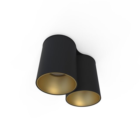 Lampa natynkowa EYE TONE II czarno złota podwójna tuba spot - Nowodvorski Lighting