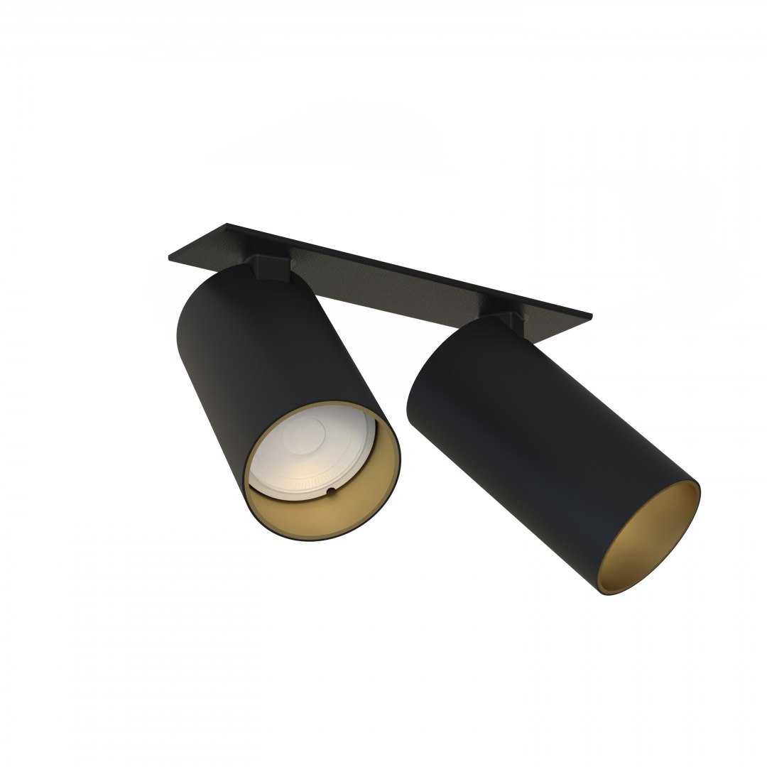 Lampa podtynkowa MONO SURFACE czarno złota podwójna oprawa wpuszczana - Nowodvorski Lighting
