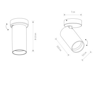Lampa natynkowa MONO I czarna regulowany spot - Nowodvorski Lighting