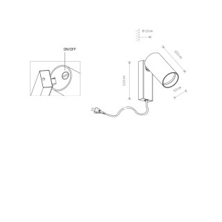 Kinkiet MONO czarno złoty regulowany do czytania z wtyczką do gniazdka - Nowodvorski Lighting