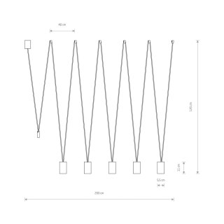 Lampa wisząca MORE EYE V czarna podwieszana zygzak - Nowodvorski Lighting