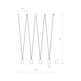Lampa wisząca MORE EYE IV BRASS mosiądz podwieszana zygzak - Nowodvorski Lighting