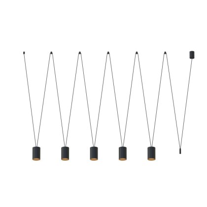 Lampa wisząca MORE TONE V czarno-złota podwieszana 5-punktowa - Nowodvorski Lighting