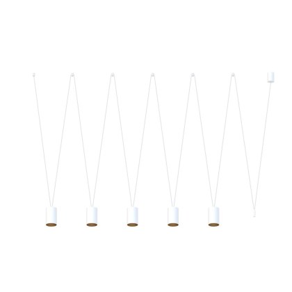 Lampa wisząca MORE TONE V biało-złota podwieszana 5-punktowa - Nowodvorski Lighting