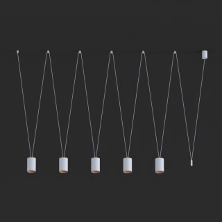 Lampa wisząca MORE TONE V biało-złota podwieszana 5-punktowa - Nowodvorski Lighting