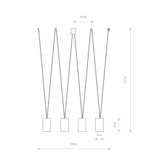 Lampa wisząca MORE TONE IV czarno-złota podwieszana 4-punktowa - Nowodvorski Lighting