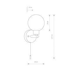 Kinkiet SIMI czarny stalowy szklany biały klosz do łazienki IP44 - Nowodvorski Lighting