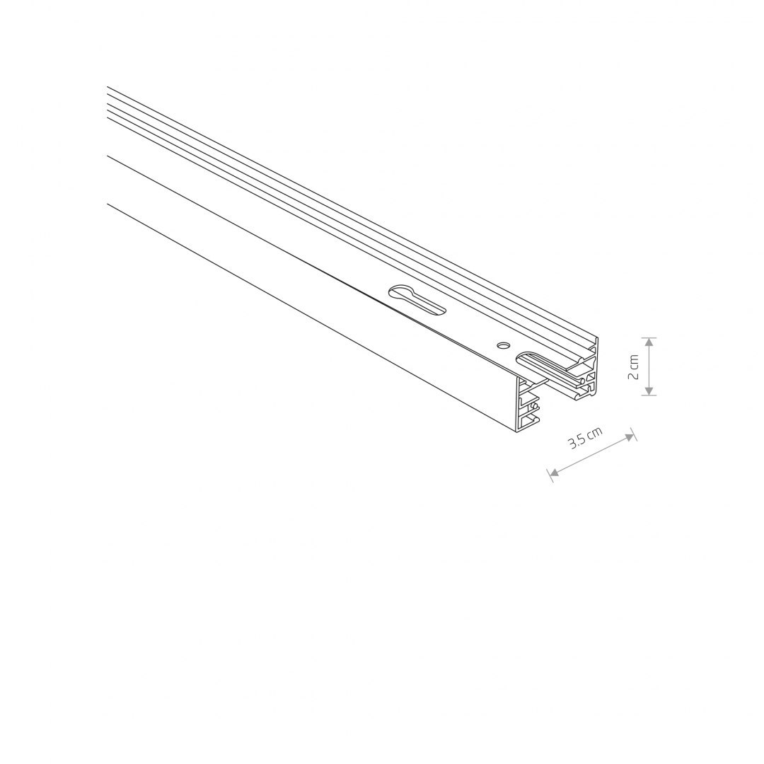 Szynoprzewód biały 2m jednofazowy wpuszczany PROFILE RECESSED TRACK - Nowodvorski Lighting