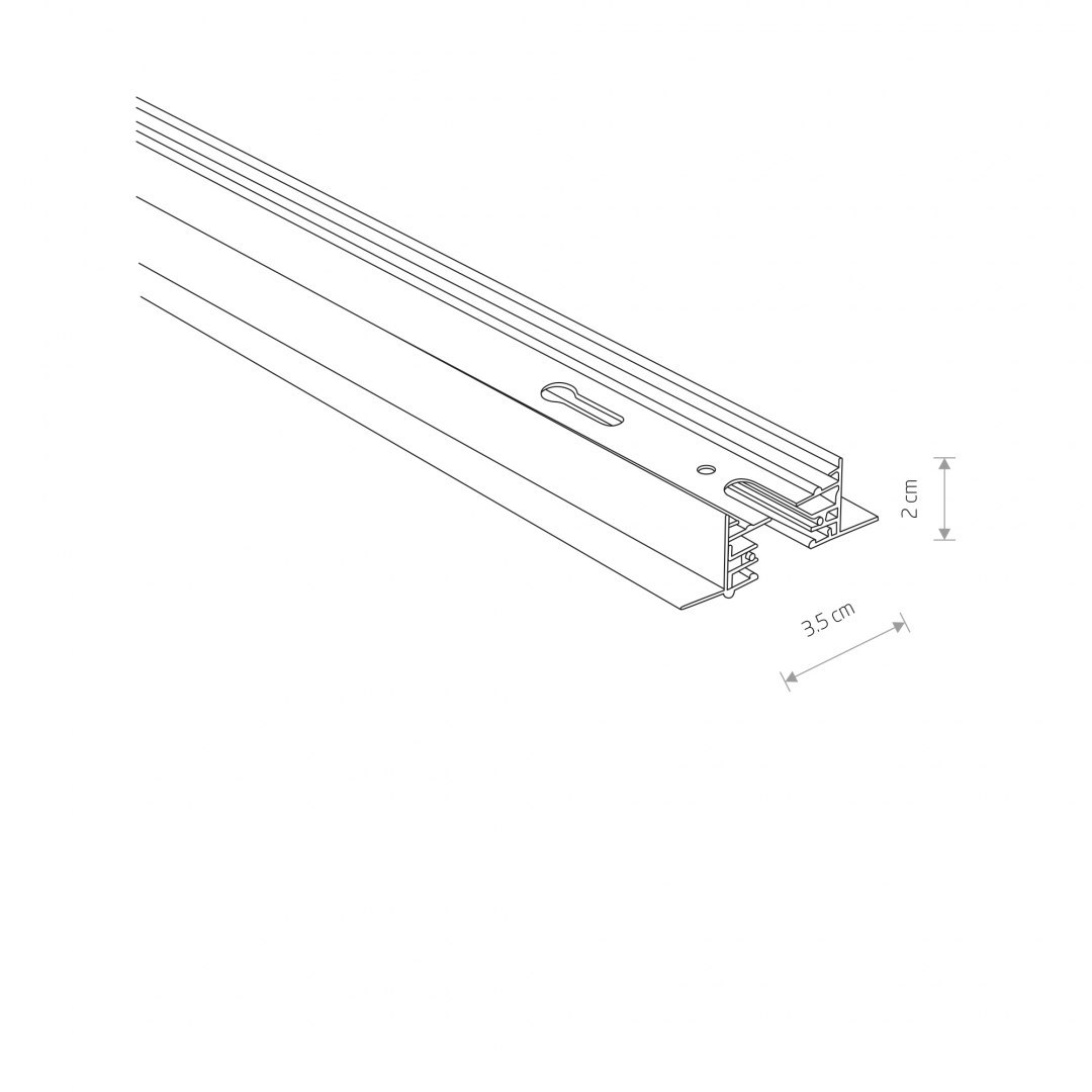 Szynoprzewód biały 1m jednofazowy PROFILE TRACK - Nowodvorski Lighting
