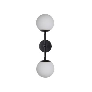 Kinkiet podwójny Dorado 2 L czarny białe kuliste klosze - Light Prestige