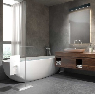 Kinkiet IBROS czarny duży 12W 3000K IP44 łazienkowy nad lustro - Light Prestige