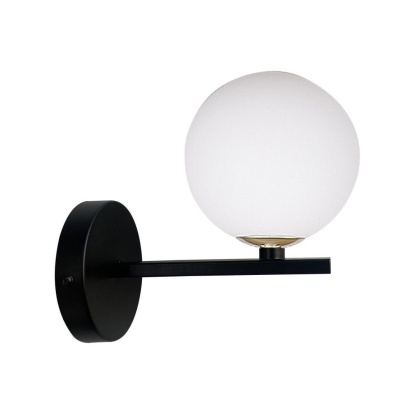 Kinkiet KAMA czarny biały klosz kula - Candellux Lighting