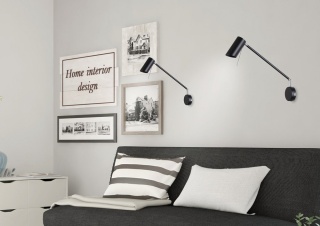 Kinkiet MILLY czarny matowy regulowany do czytania - Candellux Lighting