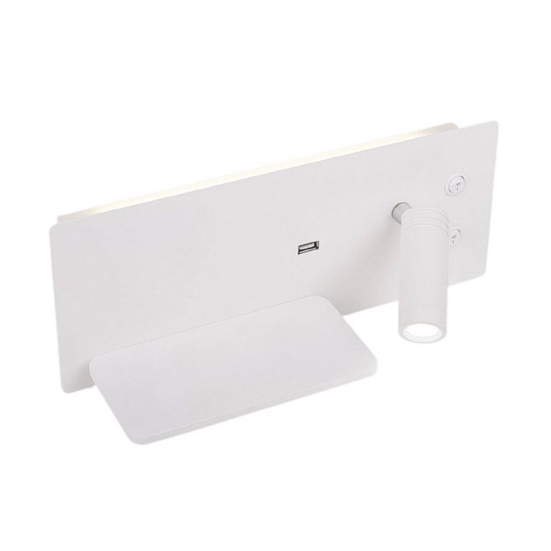 Kinkiet OLLY Kinkiet LED z półką ładowarką USB do czytania - Candellux Lighting Kinkiet OLLY Kinkiet LED z półką ładowarką USB do czytania - Candellux Lighting