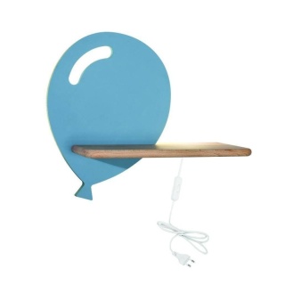 Kinkiet lampka dziecięca LED z półką BALOON balon niebieski z przewodem i wtyczką - Candellux Lighting