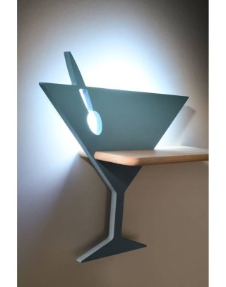 Kinkiet lampka LED z półką PICCOLO niebieski kieliszek z kablem - Candellux Lighting