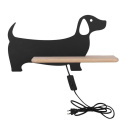 Kinkiet lampka dla dziecka LED z półką DOG czarny pies z kablem i wtyczką - Candellux Lighting