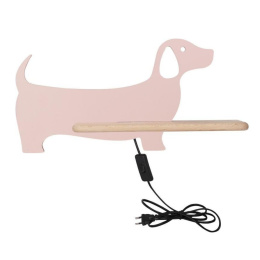 Kinkiet lampka dla dziecka LED z półką DOG różowy piesek z kablem i wtyczką - Candellux Lighting