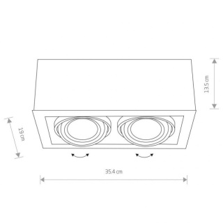 Oprawa natynkowa BOX II ES111 czarna podwójna spot - Nowodvorski Lighting