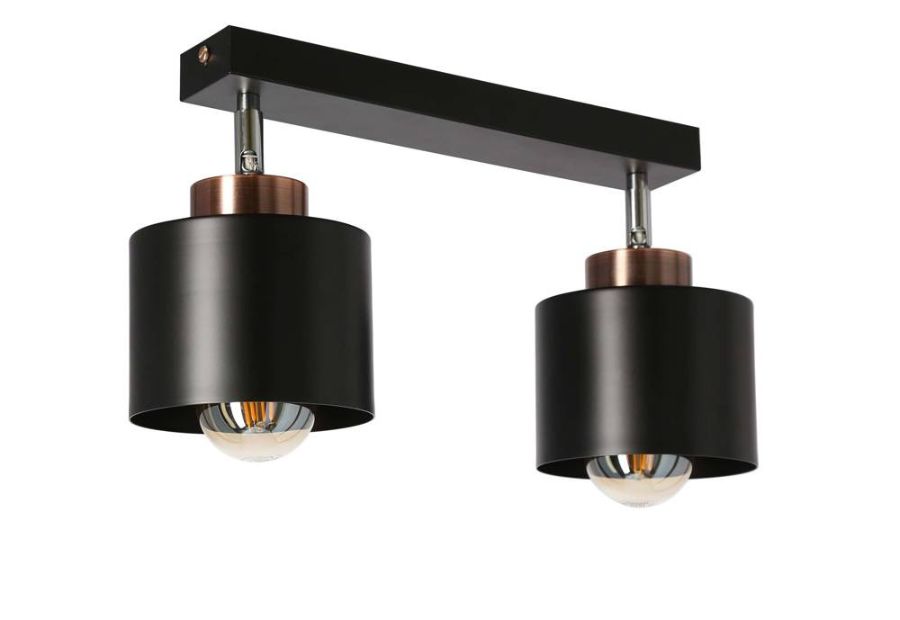 Lampa sufitowa OLENA 2 czarna podwójna regulowane klosze na listwie - Candellux Lighting Lampa sufitowa OLENA 2 czarna podwójna regulowane klosze na listwie - Candellux Lighting