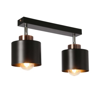 Lampa sufitowa OLENA 2 czarna podwójna regulowane klosze na listwie - Candellux Lighting