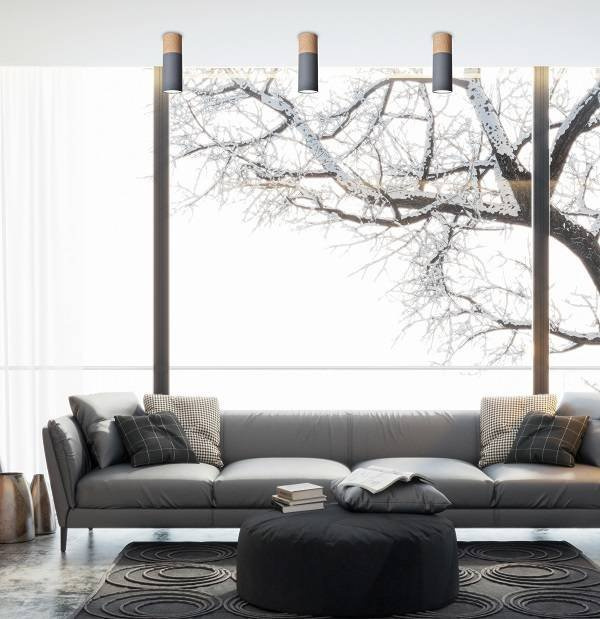 Lampa sufitowa TUBA 20 szaro-drewniana - Candellux Lighting Lampa sufitowa TUBA 20 szaro-drewniana - Candellux Lighting