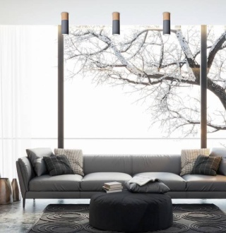 Lampa sufitowa TUBA 20 szaro-drewniana - Candellux Lighting