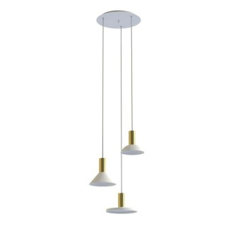 Lampa wisząca HERMANOS 3 biały mosiądz potrójny zwis kaskada - Nowodvorski Lighting