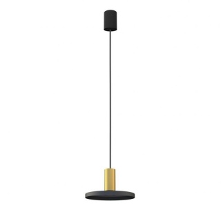 Lampa wisząca HERMANOS dysk czarny mosiądz zwis nad wyspę kuchenną - Nowodvorski Lighting