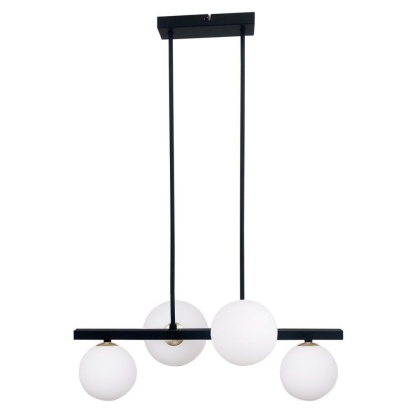 Lampa wisząca KAMA czarna z białymi kloszami - Candellux Lighting