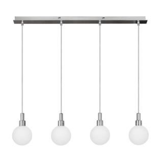 Lampa wisząca MALDUS 4 chrom / białe klosze kule zwis nad wyspę stół - Candellux Lighting