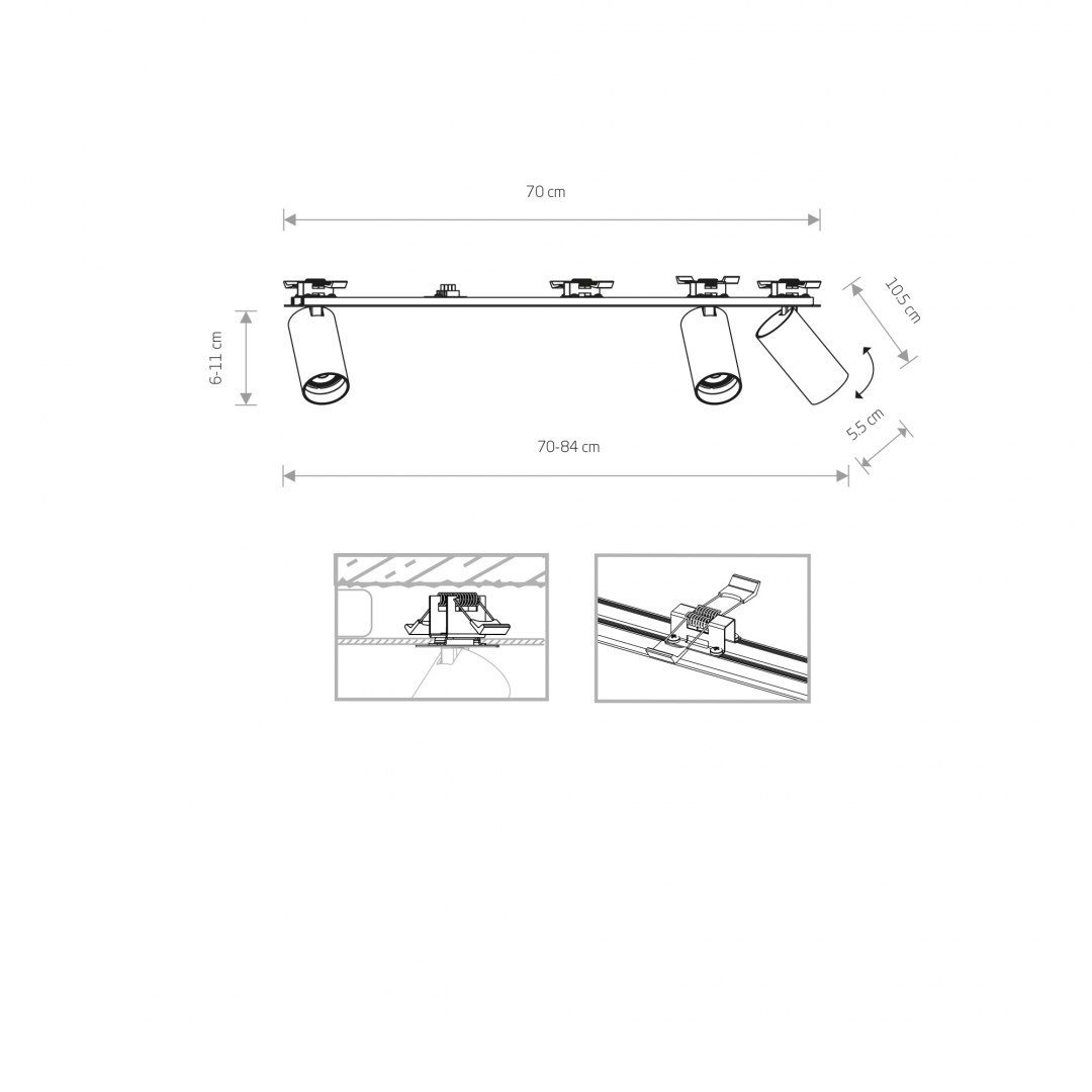 Lampa podtynkowa MONO SURFACE III czarny / mosiądz spoty na listwie - Nowodvorski Lighting Lampa podtynkowa MONO SURFACE III czarny / mosiądz spoty na listwie - Nowodvorski Lighting